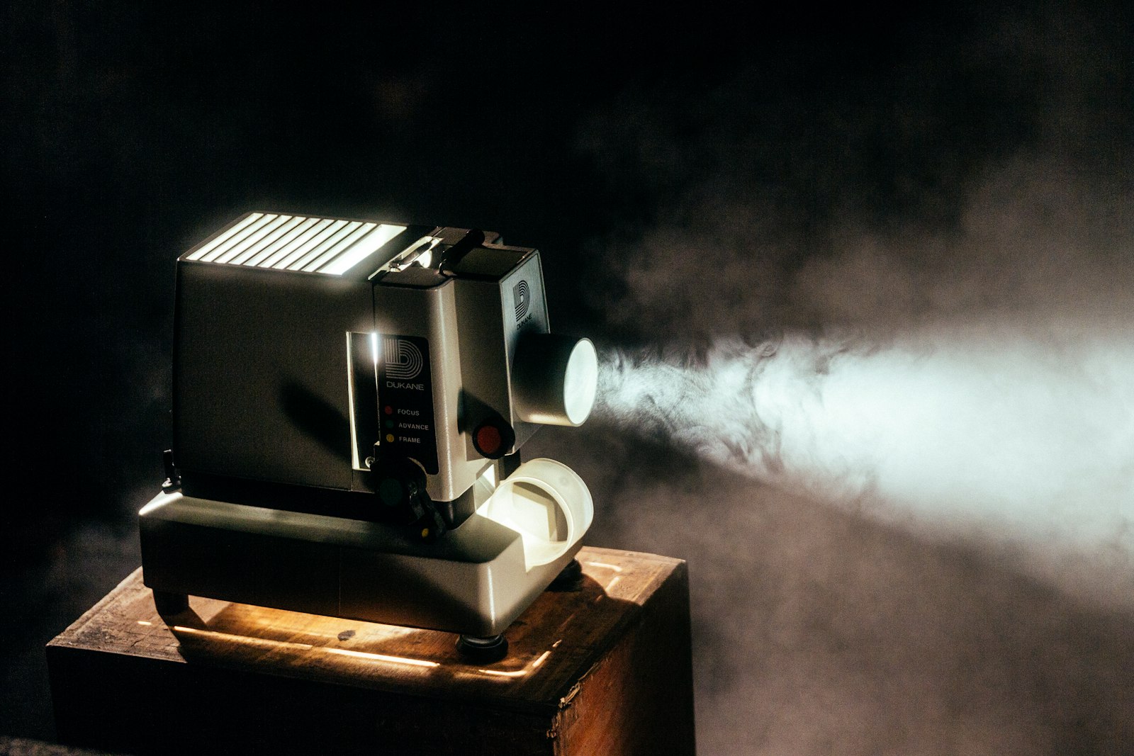 Projector beam in darkness